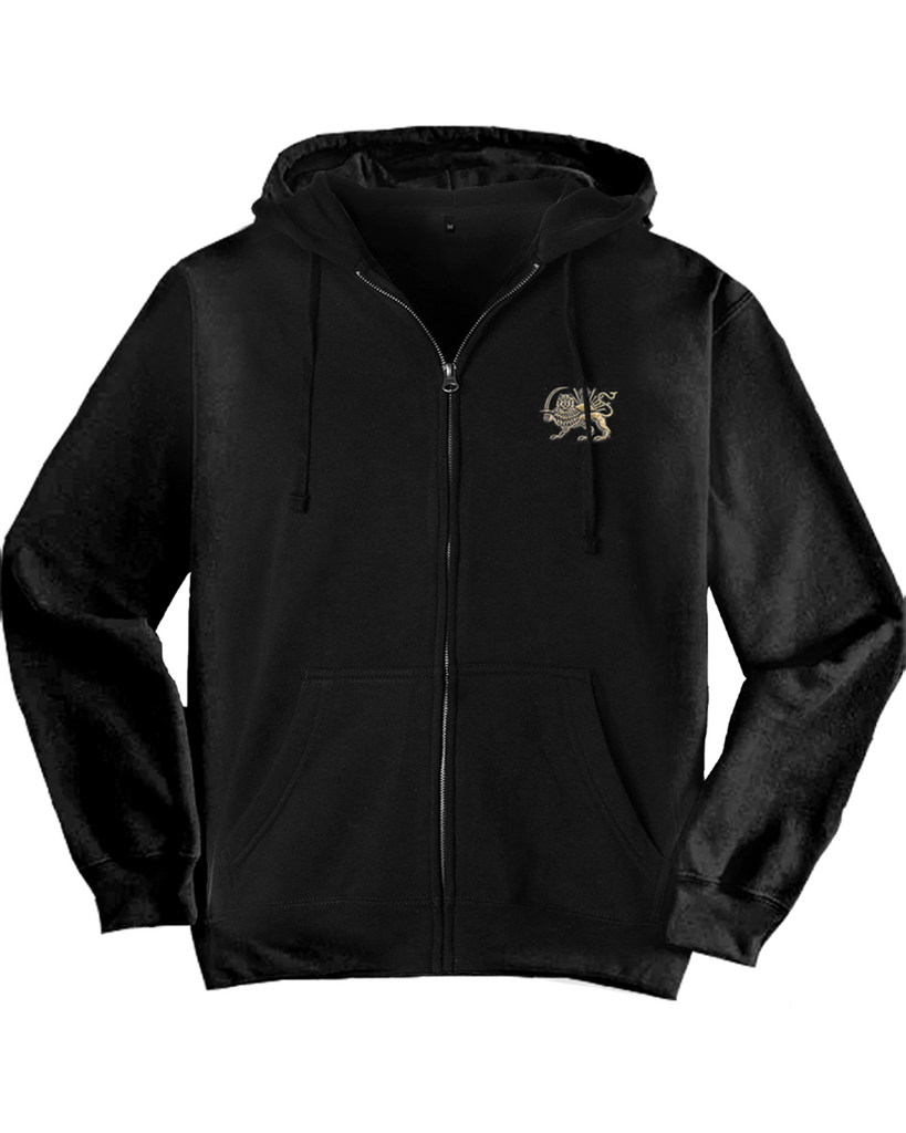 Shir Lion | Zip-Up Hoody | Black